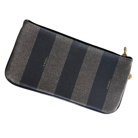 Auth. Vintage Fendi Pequin Canvas Zip Pouch - Picture 3 of 10